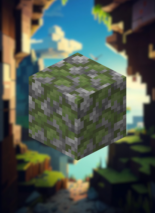MineMagnetics Mossy Cobblestone block - Losse blokjes