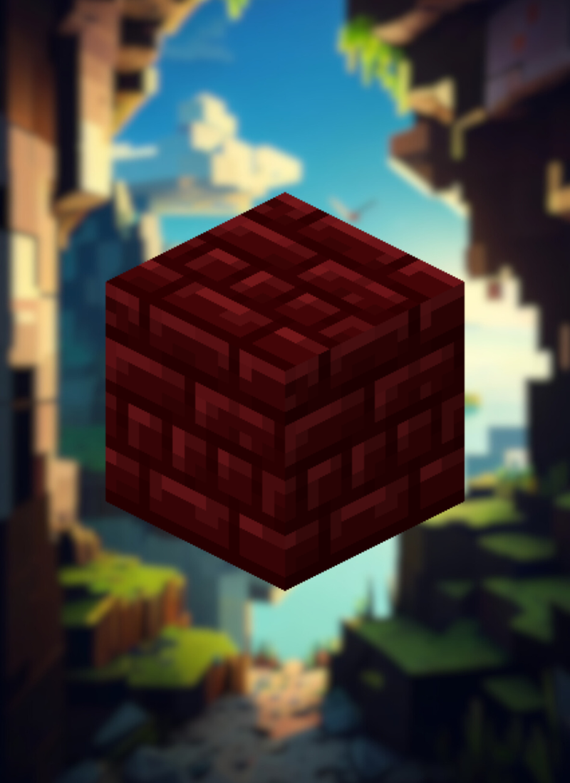 MineMagnetics Red Nether Bricks block - Losse blokjes