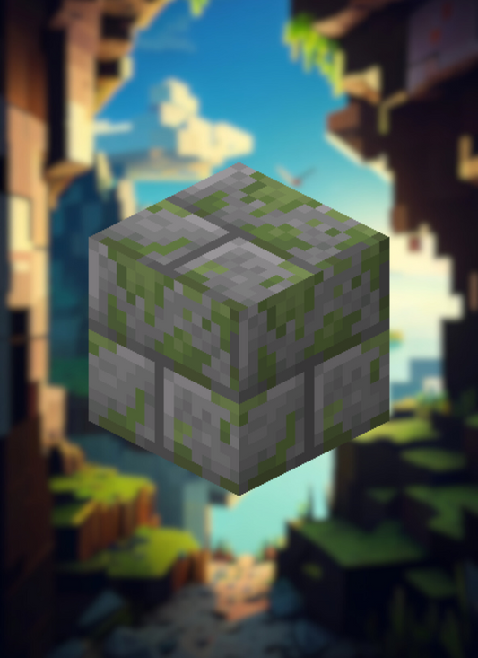 MineMagnetics Mossy Stone Bricks block - Losse blokjes