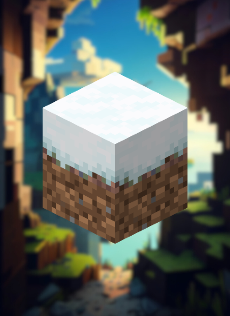 MineMagnetics Snowy Grass block - Losse blokjes